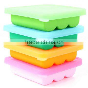 BPA Free Silicone Baby Blocks Freezer Storage Container