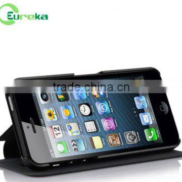 2014 new product stand flip cell phone leather case for IPhone 5