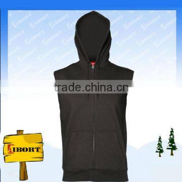 JHDM-621-2 plain sleeveless zip up hoodie jackets