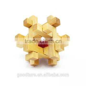 2015 Hot Sale Wooden IQ Intelligent Puzzle Magic Puzzle Kongming Lock Brain Teaser Model Number GAD1112