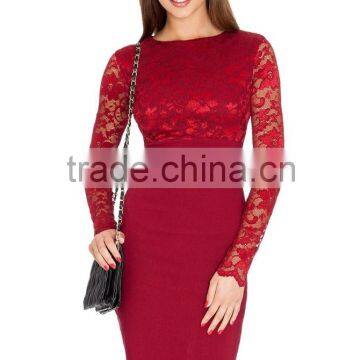Lace Long sleeves Bodycon Midi Dress for Party