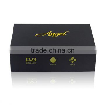 New DVB S2+DVB T2+C satellite tv receiver V8 angel Android 4.4 smart tv box 4k