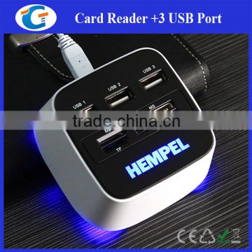 Card Reader And ABS Plastic Mini USB 2.0 Hub Cube