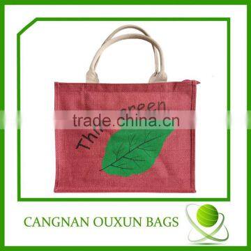 Wholesale printed jute shopping bags