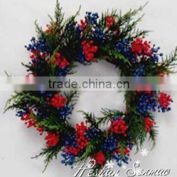 Artificial evergreen Christmas wreaths factory direct sale