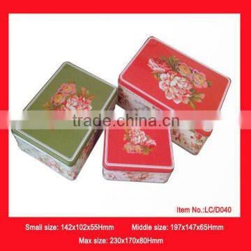 rectangular metal box for gift or food