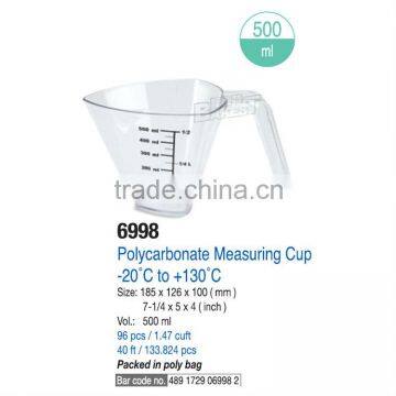 Best PC Triangle Transparent Small Plastic Clear Measuring Cup With Handle for Cooking With Handle Kitchen Tools