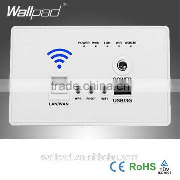 Best Sales Wallpad White AU US 118mm*74mm Size USB Wireless Lan 3G WiFi WPS AP Router Repeater Phone US Wall Charger Socket 220V