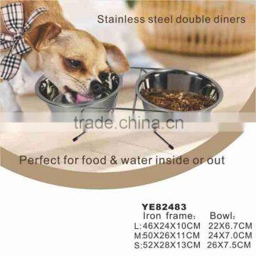 Double Dinners Stainless Steel Pet Bowl