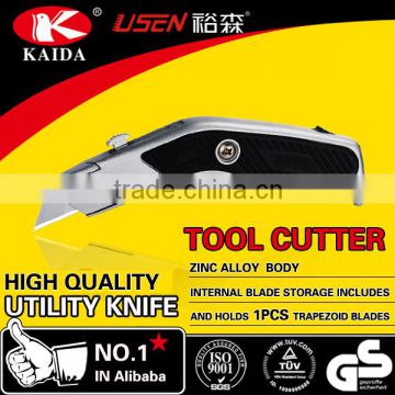 tool cutter 2pcs Trapezoid blade Zinc Alloy Retractable Utility Cutter