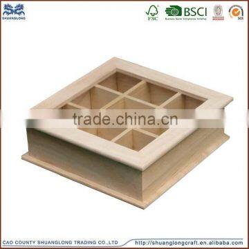 Handmade Wooden Tea Bag Decorative Storage Set Boxes With Glass Lid photo-2