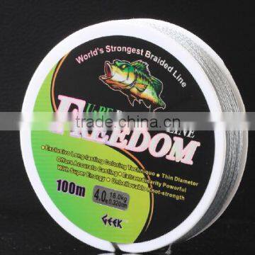 PE braided fishing line, high strength, durability, 3-12 strands, suitable seawater/freshwater, smooth surface