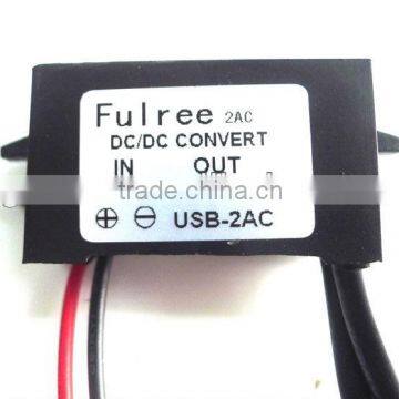 With Dual Female USB port waterproof DC to DC Converter step down 8-22V 12V to 5V