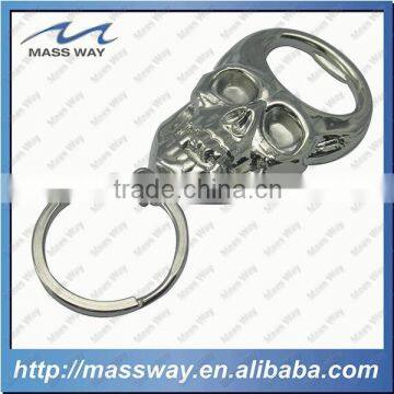 custom high quality 3D silver skull shape silver bottle opener