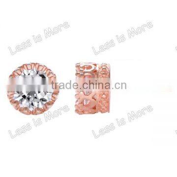 Gun Metal Crown Setting CZ Silver Stud Earrings photo-3