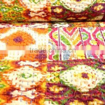 RTHKG-3 Kantha Stitching Vintage Fruit Printed Traditional Cotton Fabric Patchwork Gudri Throw Bedspread Wholesaler Jaipur photo-5
