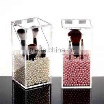 Plexiglass Acrylic Makeup Brush Holder with Lids