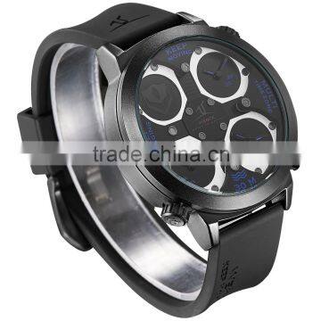 Weide Mutiple Time Zones Quartz Watch, Stainless Steel Quartz Watches Bezel Japan 30m Water Resistant Luxury Watch for Men