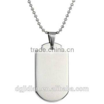 Customized laser engraved stainless steel dog tag pendant