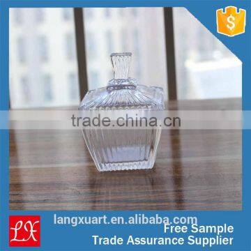 Vertical crystal corved pudding glass jar