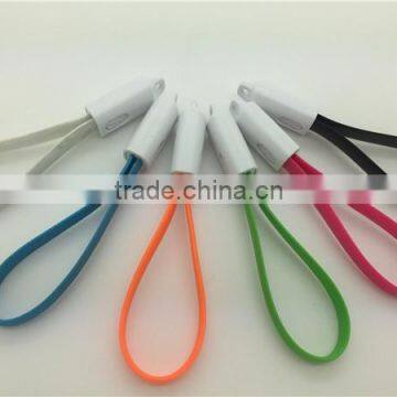 Factory wholesale portable key chain usb cable keychain usb cable for iphone 6s for iphone 6s plus for android phone