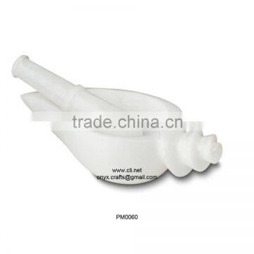 White Marble Carved Mortar Pestle