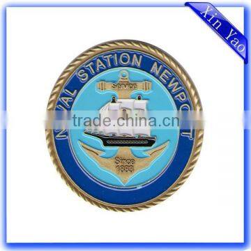 Eco Friendly Advertising Zinc Alloy Logo Anti Nickel Plating Brushed Coin