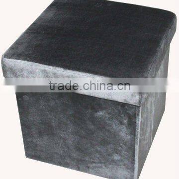 Luxury!! Slilver velvet foldable Storage Ottoman