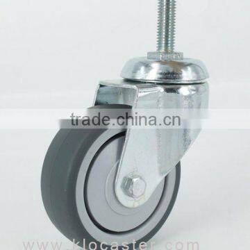 High Quality 3" TPR Caster With Threaded Stem, 75mm TPR Caster