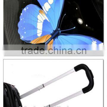 China 2015 With Two Size 20'' 24''Factory Fashion for Girls Butterfly Printing ABS&PC Carry on Trolley Luggage Set for Travel photo-4