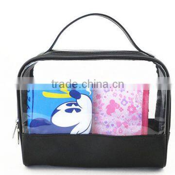 ISO9001:2008 Quality pvc cosmetic bag zipper top with hanger