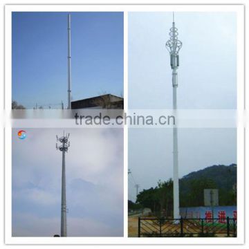 Steel monopole antenna tower for telecommunications