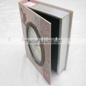 decorative wooden book shaped box clock