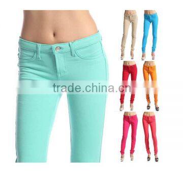Candy Colored Stretch COZY SKINNY PANTS Knit Jeggings Zipper Leggings L1076