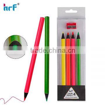 Triangle jumbo color pencil kit;black wood pencil with 4.0mm neon lead