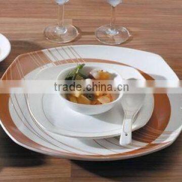 G60 durable porcelain 12pcs/16pcs/24pcs square printting dinner set