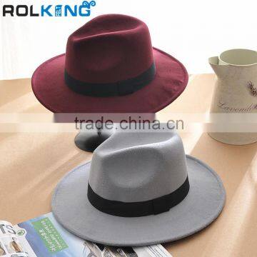 High Quality Wool Hat Customized Fedora 100% Wool Felt Mens Hat