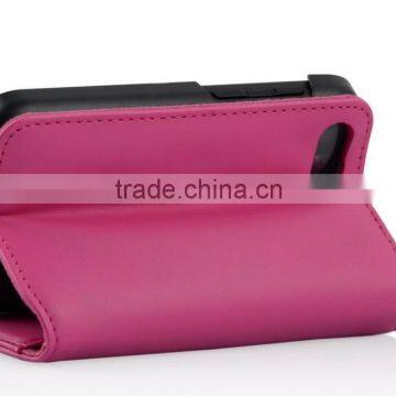 Book Style Leather Wallet Case for Blackberry Q5