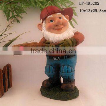 Garden gnome statue Play baseball decoration products