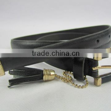 cheap price black skinny funny PU leather belt for girl