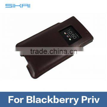 SIKAI High Quality Genuine Leather Pouch Case Cover For Blackberry Priv Pouch Case With View Window