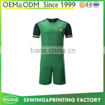 New custom cheap soccer jersey set high quality 100% polyester polo shirt and short football uniform