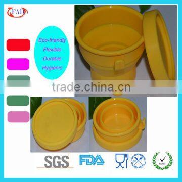 BSCI&BV Factory Approval Yellow Food Grade Silicon Flexible Drinking Cup With Mold Factory