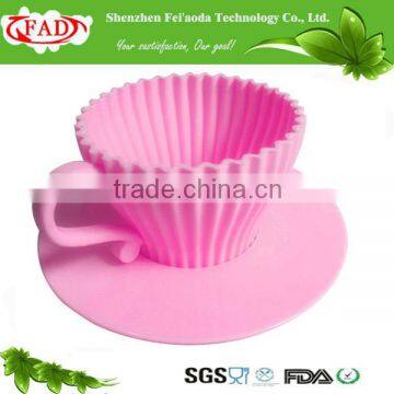 2016 100% food grade baking set silicone cup cake mold