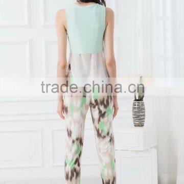 NEW ARRIVAL Summer Tank Top 2016 Green and White See Through Shirt for Woman Chiffon Fabric Cheap Price photo-4
