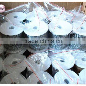Silver color braided leather cords