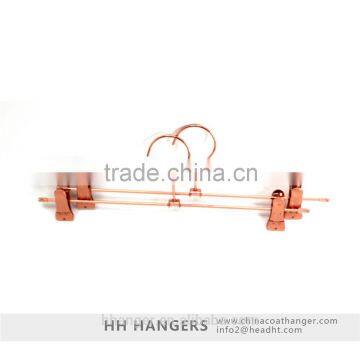 HH ctopper gold finishing metal metal coat expandable clip clothes hanger adjustable clothes hanger
