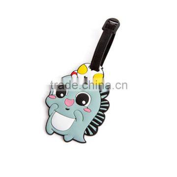 Cute PVC Cartoon rubber custom embroidered luggage tag PVC