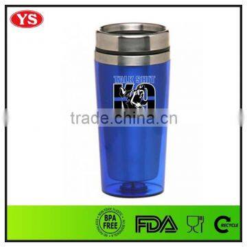 16oz thermos insulated non-spill inner stainless steel outer plastic travel mug