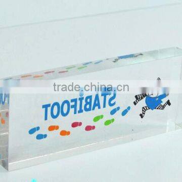 acrylic skill-screen print display logo block